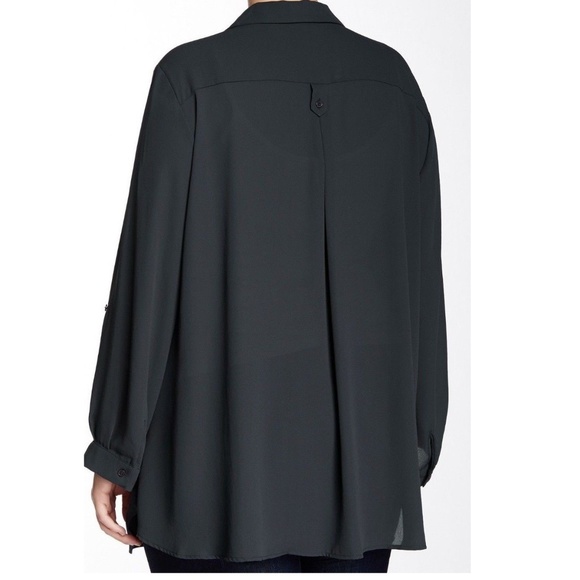 Pleione Erin Long Sleeve Button Blouse NWT PLUS - Picture 2 of 2